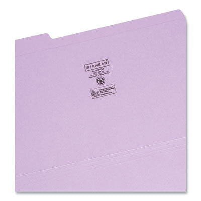 Reinforced Top Tab Colored File Folders, 1/3-Cut Tabs: Assorted, Legal Size, 0.75" Expansion, Lavender, 100/Box OrdermeInc OrdermeInc