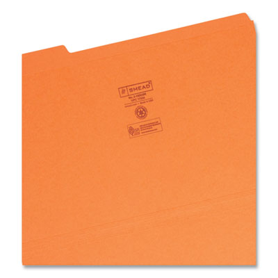 Smead™ Reinforced Top Tab Colored File Folders, 1/3-Cut Tabs: Assorted, Legal Size, 0.75" Expansion, Orange, 100/Box OrdermeInc OrdermeInc