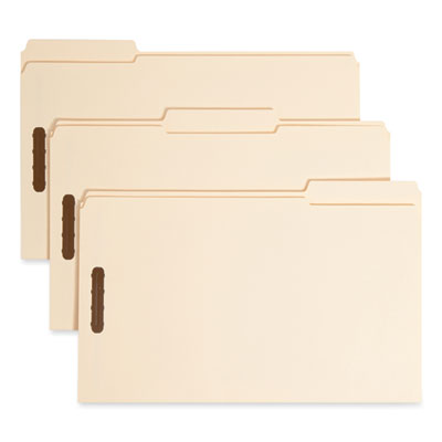 Smead™ Top Tab Fastener Folders, 1/3-Cut Tabs: Assorted, 0.75" Expansion, 2 Fasteners, Legal Size, Manila Exterior, 50/Box OrdermeInc OrdermeInc