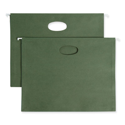 100% Recycled Hanging Pockets with Full-Height Gusset, 1 Section, 3.5" Capacity, Letter Size, Standard Green, 10/Box OrdermeInc OrdermeInc