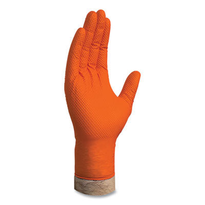 Heavy-Duty Industrial Nitrile Gloves, Powder-Free, 8 mil, Medium, Orange, 100/Box OrdermeInc OrdermeInc