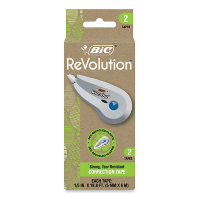 BIC® Wite-Out Brand Ecolutions Correction Tape, Non-Refillable, White, 0.2" x 19.8 ft, 2/Pack OrdermeInc OrdermeInc