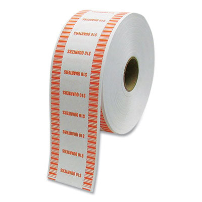 Automatic Coin Wrapper Roll for Coin Wrapping Machines, Quarters, $10.00, Kraft/Orange, 2,000/Roll, 8 Rolls/Carton OrdermeInc OrdermeInc