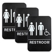 Indoor/Outdoor Restroom Sign with Braille Text and Wheelchair, 6" x 9", Black Face, White Graphics, 3/Pack OrdermeInc OrdermeInc