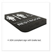 Indoor/Outdoor Restroom Sign with Braille Text and Wheelchair, 6" x 9", Black Face, White Graphics, 3/Pack OrdermeInc OrdermeInc