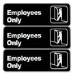 Employees Only Indoor/Outdoor Wall Sign, 9" x 3", Black Face, White Graphics, 3/Pack OrdermeInc OrdermeInc