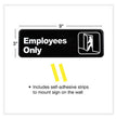 Employees Only Indoor/Outdoor Wall Sign, 9" x 3", Black Face, White Graphics, 3/Pack OrdermeInc OrdermeInc