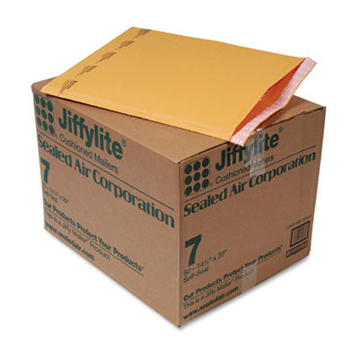 Jiffylite Self-Seal Bubble Mailer, #7, Barrier Bubble Air Cell Cushion, Self-Adhesive Closure, 14.25 x 20, Brown Kraft, 50/CT OrdermeInc OrdermeInc