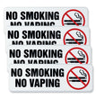 No Smoking No Vaping Indoor/Outdoor Wall Sign, 9" x 3", Black Face, Black/Red Graphics, 4/Pack OrdermeInc OrdermeInc
