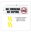 No Smoking No Vaping Indoor/Outdoor Wall Sign, 9" x 3", Black Face, Black/Red Graphics, 4/Pack OrdermeInc OrdermeInc