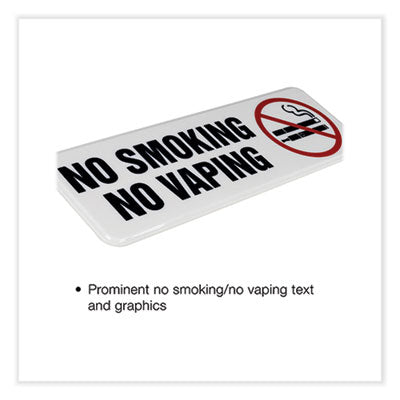 No Smoking No Vaping Indoor/Outdoor Wall Sign, 9" x 3", Black Face, Black/Red Graphics, 4/Pack OrdermeInc OrdermeInc