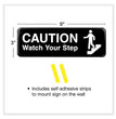 Caution Watch Your Step Indoor/Outdoor Wall Sign, 9" x 3", Black Face, White Graphics, 3/Pack OrdermeInc OrdermeInc