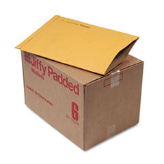 Jiffy Padded Mailer, #6, Paper Padding, Fold-Over Closure, 12.5 x 19, Natural Kraft, 50/Carton - OrdermeInc