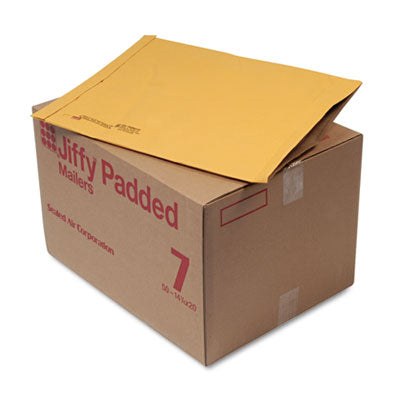 Jiffy Padded Mailer, #7, Paper Padding, Fold-Over Closure, 14.25 x 20, Natural Kraft, 50/Carton OrdermeInc OrdermeInc