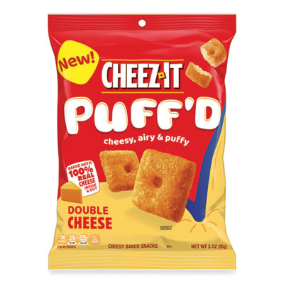 Cheez-It® Puff'd Crackers, Double Cheese, 3 oz Bag, 6/Carton - OrdermeInc