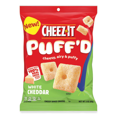Cheez-It® Puff'd Crackers, White Cheddar, 3 oz Bag, 6/Carton - OrdermeInc