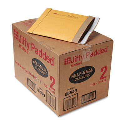 Jiffy Padded Mailer, #2, Paper Padding, Self-Adhesive Closure, 8.5 x 12, Natural Kraft, 100/Carton OrdermeInc OrdermeInc