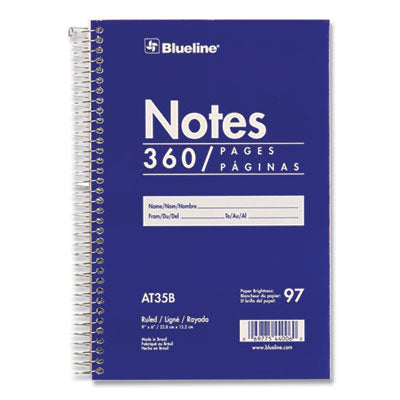 Steno Notes Notebook, Gregg Rule, Blue/White Cover, (180) 9 x 6 Sheets - OrdermeInc