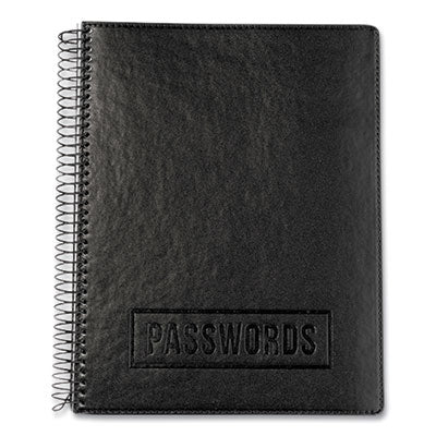 Executive Format Password Log Book, 576 Total Entries, 4 Entries/Page, Black Faux-Leather Cover, (72) 10 x 7.6 Sheets - OrdermeInc