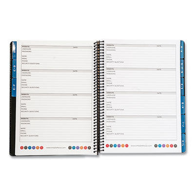 Executive Format Password Log Book, 576 Total Entries, 4 Entries/Page, Black Faux-Leather Cover, (72) 10 x 7.6 Sheets - OrdermeInc