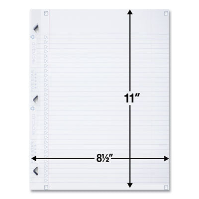 Reinforced Filler Paper Plus Study App, 3-Hole, 8.5 x 11, College Rule, 80/Pack OrdermeInc OrdermeInc