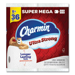 Ultra Strong Bathroom Tissue, Super Mega Rolls, Septic Safe, 2-Ply, White, 363 Sheet Roll, 6 Rolls/Pack, 3 Packs/Carton - OrdermeInc
