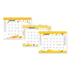 House of Doolittle™ Recycled Honeycomb Desk Pad Calendar, 22 x 17, White/Multicolor Sheets, Brown Corners, 12-Month (Jan to Dec): 2024 - OrdermeInc