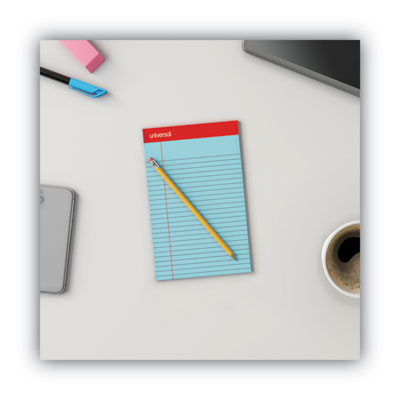 Perforated Ruled Writing Pads, Narrow Rule, Red Headband, 50 Assorted Pastels 5 x 8 Sheets, 6/Pack OrdermeInc OrdermeInc