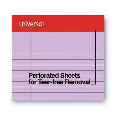 Perforated Ruled Writing Pads, Narrow Rule, Red Headband, 50 Assorted Pastels 5 x 8 Sheets, 6/Pack OrdermeInc OrdermeInc