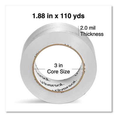 Quiet Tape Box Sealing Tape, 3" Core, 1.88" x 109 yds, Clear, 6/Pack OrdermeInc OrdermeInc