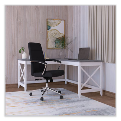 L-Shaped Farmhouse Desk, 58.27" x 58.27" x 29.53", Gray/White OrdermeInc OrdermeInc