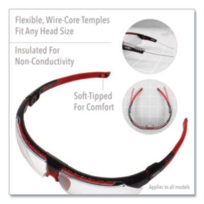 Avatar Safety Glasses, Black/Red Polycarbonate Frame, Gray Polycarbonate Lens OrdermeInc OrdermeInc
