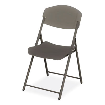Rough n Ready Commercial Folding Chair, Supports Up to 350 lb, 18" Seat Height, Charcoal Seat/Back, Charcoal Base, 4/Pack OrdermeInc OrdermeInc