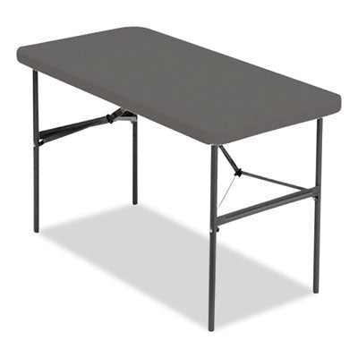 IndestrucTable Commercial Folding Table, Rectangular, 48" x 24" x 29", Charcoal Top, Charcoal Base/Legs OrdermeInc OrdermeInc
