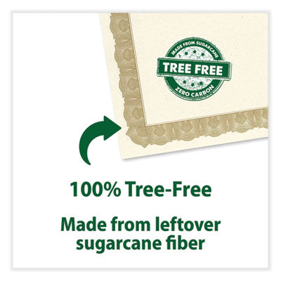 Tree Free Award Certificates, 8.5 x 11, Natural with Gold Braided Border, 15/Pack OrdermeInc OrdermeInc