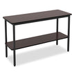 OfficeWorks One-Shelf Utility Table, Rectangular, 47.25" x 17.7" x 29.5", Walnut Top, Black Base/Legs OrdermeInc OrdermeInc