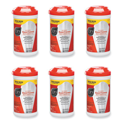 Sani Professional® No-Rinse Sanitizing Multi-Surface Wipes, Unscented, White, 95/Container, 6/Carton OrdermeInc OrdermeInc