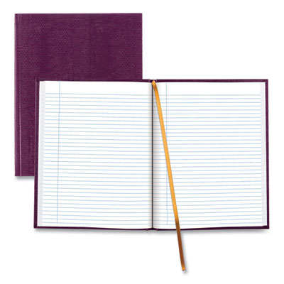 Executive Notebook with Ribbon Bookmark,1 Subject, Medium/College Rule, Grape Cover, (75) 10.75 x 8.5 Sheets - OrdermeInc