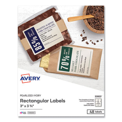 Rectangle Labels, Inkjet/Laser Printers, 3 x 3.75, Pearl Ivory, 6/Sheet, 8 Sheets/Box OrdermeInc OrdermeInc