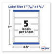 Rectangle Labels, Inkjet/Laser Printers, 7.85 x 1.75, Textured White, 5/Sheet, 10 Sheets/Pack OrdermeInc OrdermeInc