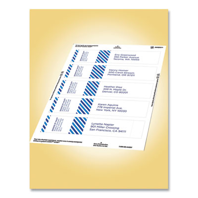 Rectangle Labels, Inkjet/Laser Printers, 7.85 x 1.75, Textured White, 5/Sheet, 10 Sheets/Pack OrdermeInc OrdermeInc
