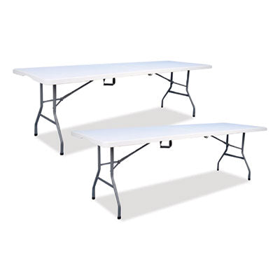 Bifold Resin Folding Table, Rectangular, 94.5" x 29.9" x 30", White Granite Top, Gray Base/Legs, 2/Pack OrdermeInc OrdermeInc