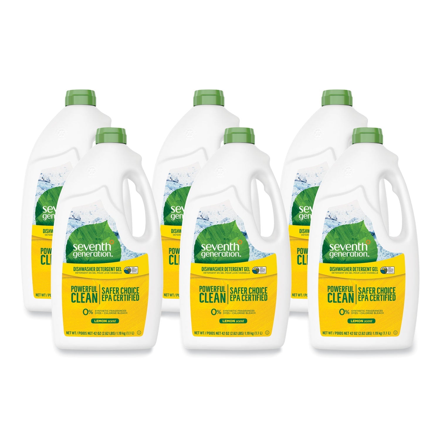 Natural Automatic Dishwasher Gel, Lemon, 42 oz Bottle, 6/Carton - OrderMe