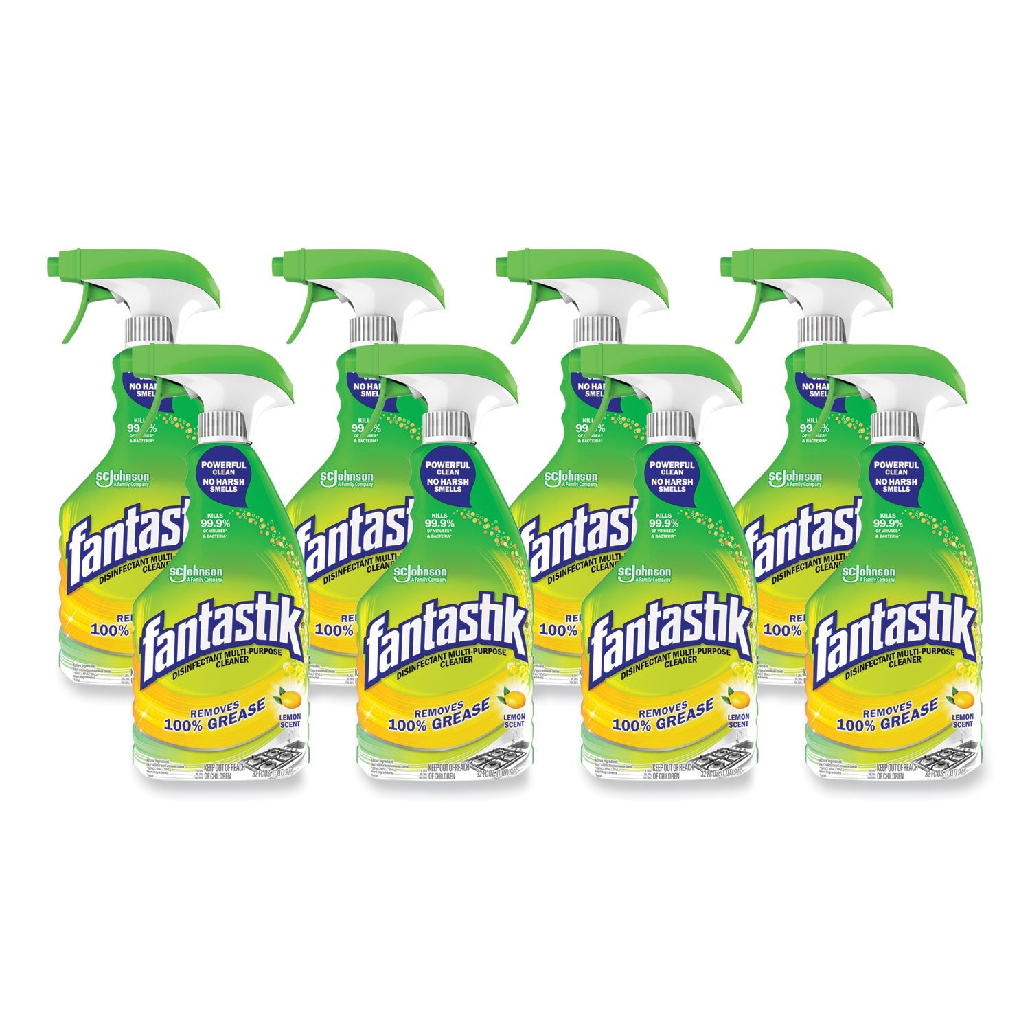 Disinfectant Multi-Purpose Cleaner Lemon Scent, 32 oz Spray Bottle, 8/Carton - OrderMe
