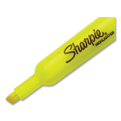 Tank Style Highlighters, Fluorescent Yellow Ink, Chisel Tip, Yellow Barrel, 5/Pack OrdermeInc OrdermeInc