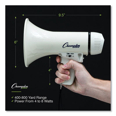 Megaphone, 4 W to 8 W, 400 yds Range, White OrdermeInc OrdermeInc