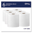 Kleenex® Hard Roll Paper Towels with Premium Absorbency Pockets, 1-Ply, 8" x 600 ft, 1.75" Core, White, 6 Rolls/Carton - OrdermeInc
