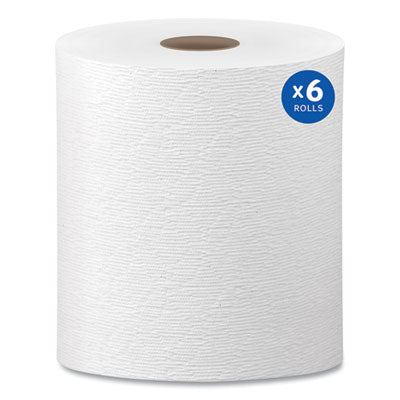 Kleenex® Hard Roll Paper Towels with Premium Absorbency Pockets, 1-Ply, 8" x 600 ft, 1.75" Core, White, 6 Rolls/Carton - OrdermeInc