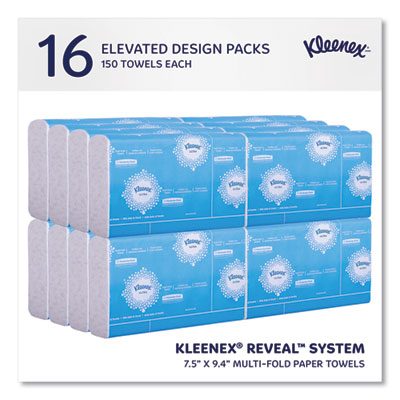 Kleenex® Reveal Multi-Fold Towels, 2-Ply, 8 x 9.4, White, 16/Carton - OrdermeInc