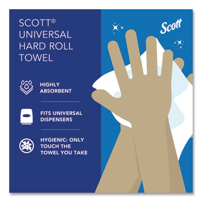 Scott® Essential Hard Roll Towels for Business, Absorbency Pockets, 1-Ply, 8" x 800 ft, 1.5" Core, White, 12 Rolls/Carton OrdermeInc OrdermeInc